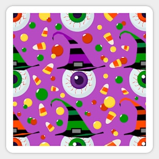 Eyes with hat in candyland on purple Sticker